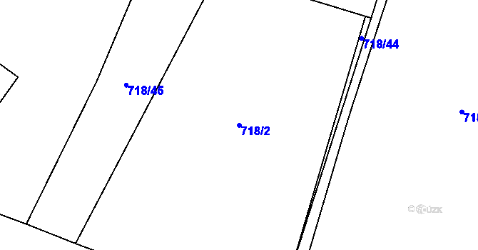 Parcela st. 718/2 v KÚ Zruč, Katastrální mapa