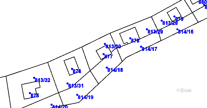 Parcela st. 877 v KÚ Zruč, Katastrální mapa