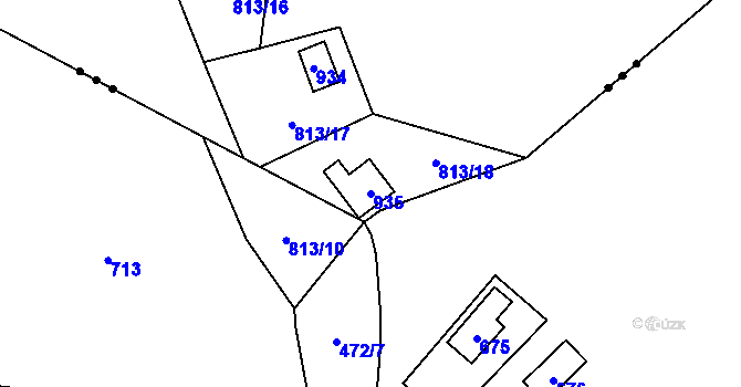 Parcela st. 935 v KÚ Zruč, Katastrální mapa