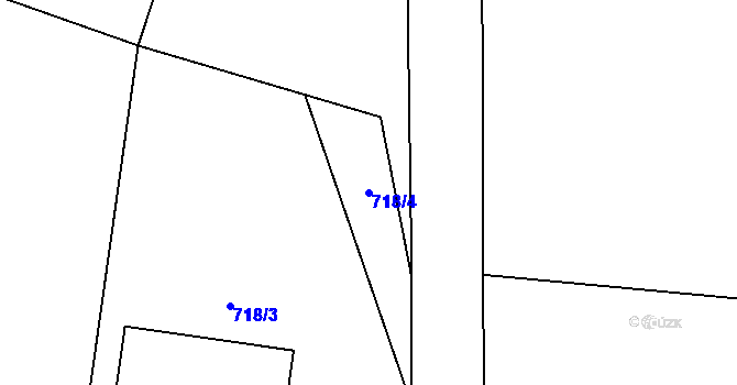 Parcela st. 718/4 v KÚ Zruč, Katastrální mapa