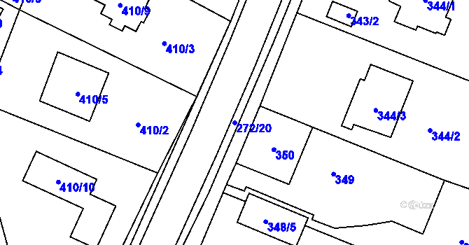 Parcela st. 272/20 v KÚ Zruč, Katastrální mapa