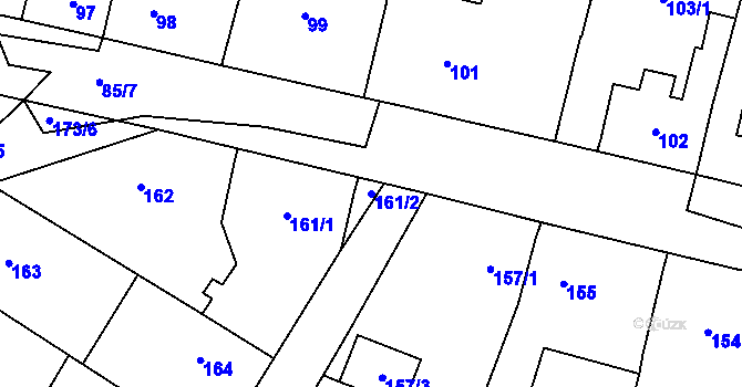 Parcela st. 161/2 v KÚ Zruč, Katastrální mapa