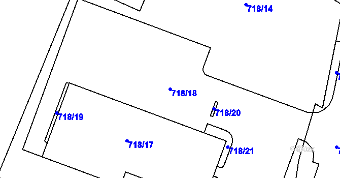 Parcela st. 718/18 v KÚ Zruč, Katastrální mapa