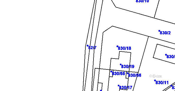 Parcela st. 52/7 v KÚ Zruč, Katastrální mapa