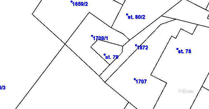 Parcela st. 79 v KÚ Nesměřice, Katastrální mapa