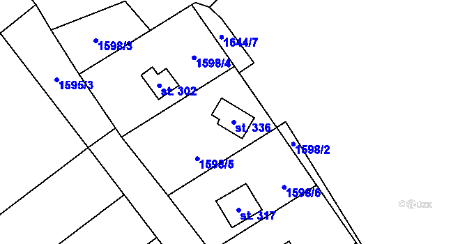 Parcela st. 336 v KÚ Nesměřice, Katastrální mapa