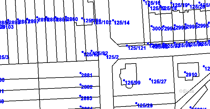 Parcela st. 125/2 v KÚ Zruč nad Sázavou, Katastrální mapa