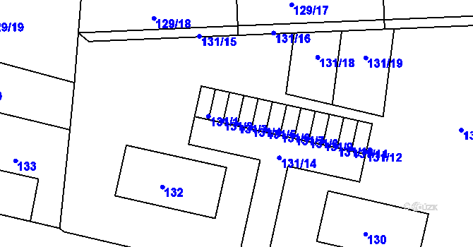 Parcela st. 131/3 v KÚ Zruč nad Sázavou, Katastrální mapa