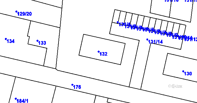 Parcela st. 132 v KÚ Zruč nad Sázavou, Katastrální mapa