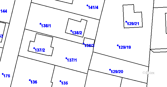 Parcela st. 138/3 v KÚ Zruč nad Sázavou, Katastrální mapa