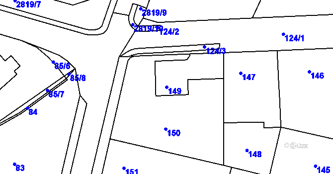 Parcela st. 149 v KÚ Zruč nad Sázavou, Katastrální mapa
