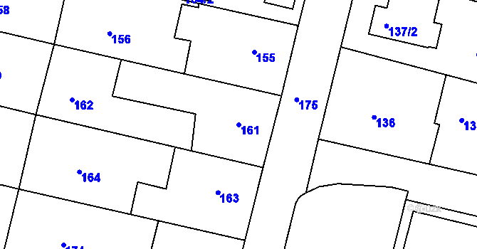 Parcela st. 161 v KÚ Zruč nad Sázavou, Katastrální mapa