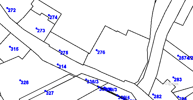 Parcela st. 276 v KÚ Zruč nad Sázavou, Katastrální mapa