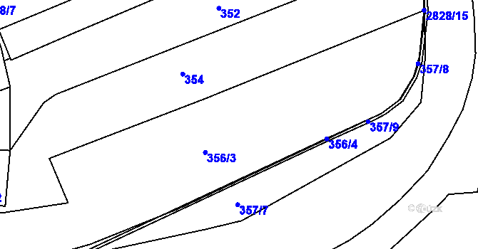 Parcela st. 356 v KÚ Zruč nad Sázavou, Katastrální mapa