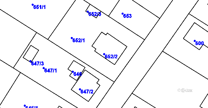 Parcela st. 652/2 v KÚ Zruč nad Sázavou, Katastrální mapa