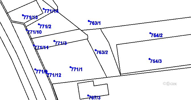 Parcela st. 763/2 v KÚ Zruč nad Sázavou, Katastrální mapa