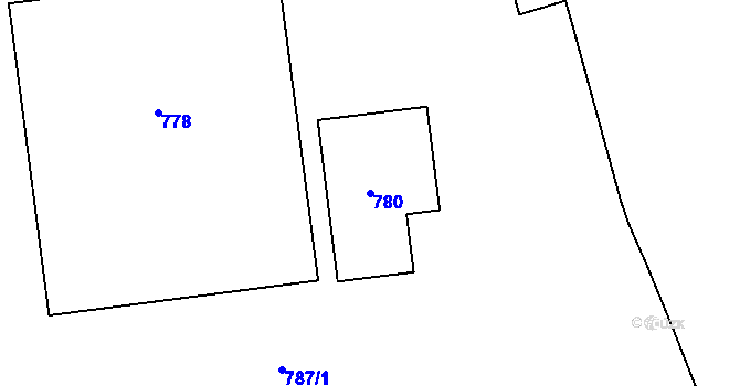 Parcela st. 780 v KÚ Zruč nad Sázavou, Katastrální mapa