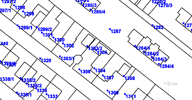 Parcela st. 1305 v KÚ Zruč nad Sázavou, Katastrální mapa