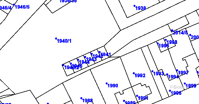Parcela st. 1941 v KÚ Zruč nad Sázavou, Katastrální mapa