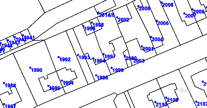 Parcela st. 1997 v KÚ Zruč nad Sázavou, Katastrální mapa