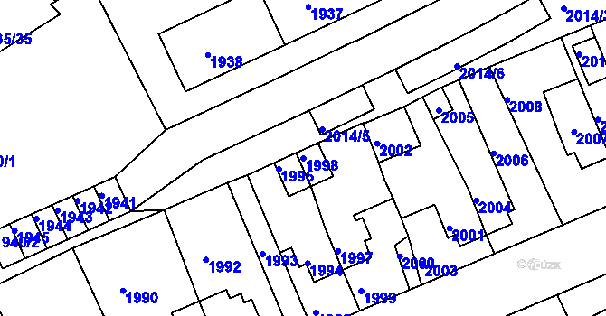 Parcela st. 1998 v KÚ Zruč nad Sázavou, Katastrální mapa