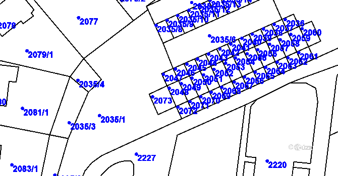 Parcela st. 2048 v KÚ Zruč nad Sázavou, Katastrální mapa