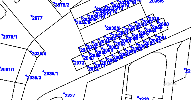 Parcela st. 2050 v KÚ Zruč nad Sázavou, Katastrální mapa