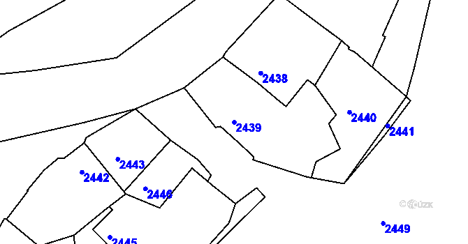 Parcela st. 2439 v KÚ Zruč nad Sázavou, Katastrální mapa