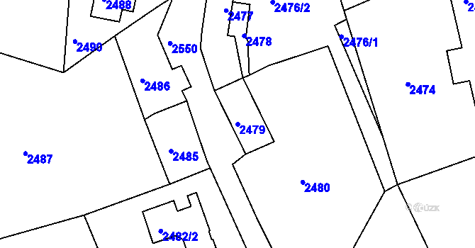 Parcela st. 2479 v KÚ Zruč nad Sázavou, Katastrální mapa