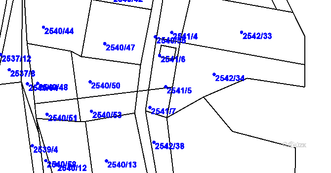 Parcela st. 2541/5 v KÚ Zruč nad Sázavou, Katastrální mapa