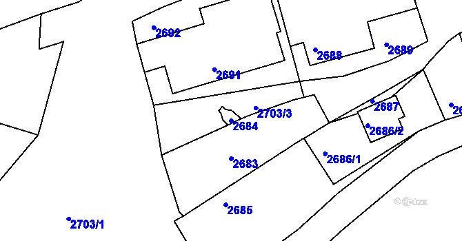 Parcela st. 2684 v KÚ Zruč nad Sázavou, Katastrální mapa