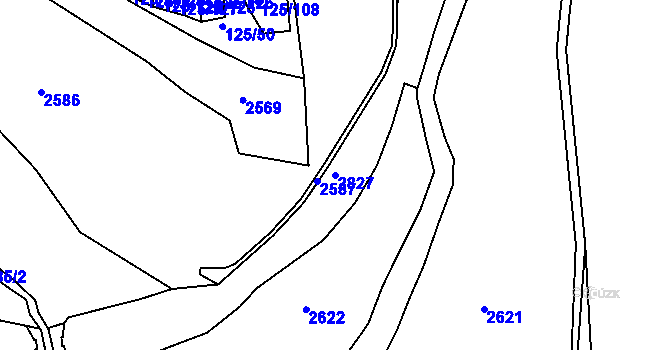 Parcela st. 2827 v KÚ Zruč nad Sázavou, Katastrální mapa