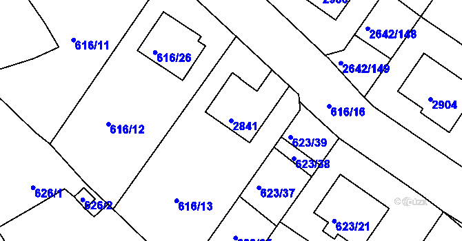 Parcela st. 2841 v KÚ Zruč nad Sázavou, Katastrální mapa