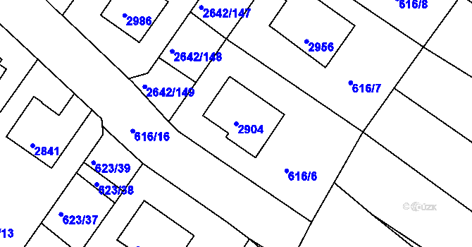Parcela st. 2904 v KÚ Zruč nad Sázavou, Katastrální mapa
