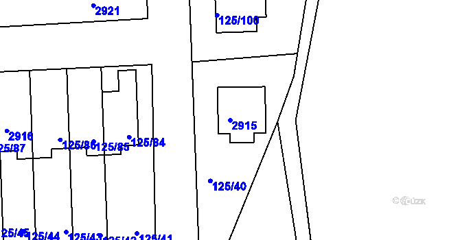 Parcela st. 2915 v KÚ Zruč nad Sázavou, Katastrální mapa