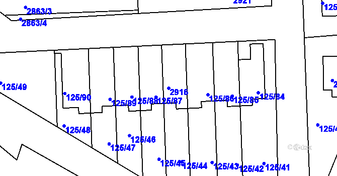 Parcela st. 2916 v KÚ Zruč nad Sázavou, Katastrální mapa