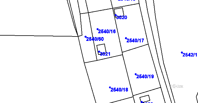 Parcela st. 3021 v KÚ Zruč nad Sázavou, Katastrální mapa