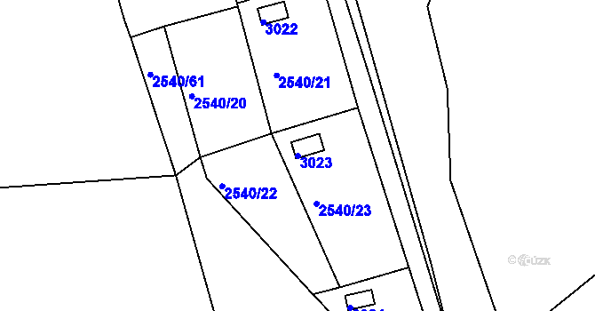 Parcela st. 3023 v KÚ Zruč nad Sázavou, Katastrální mapa