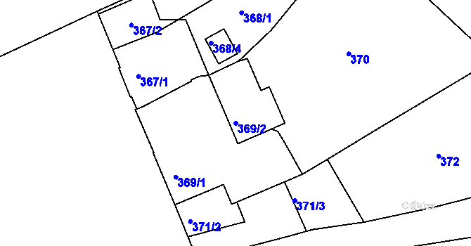 Parcela st. 369/2 v KÚ Zruč nad Sázavou, Katastrální mapa