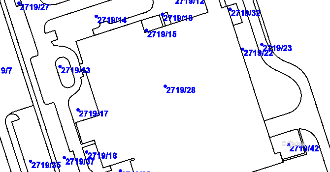 Parcela st. 2719/28 v KÚ Zruč nad Sázavou, Katastrální mapa