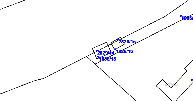 Parcela st. 2829/14 v KÚ Zruč nad Sázavou, Katastrální mapa