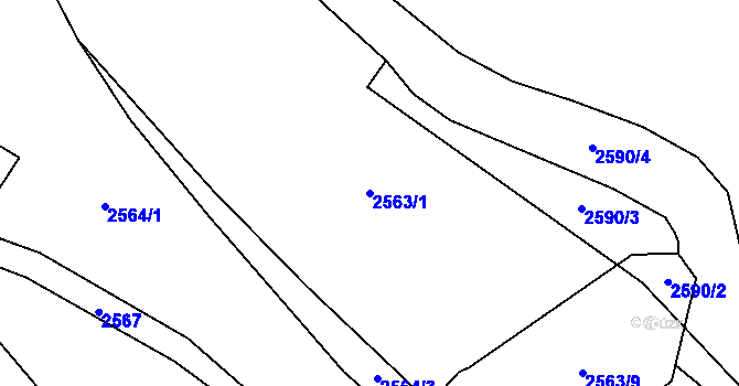 Parcela st. 2563/1 v KÚ Zruč nad Sázavou, Katastrální mapa
