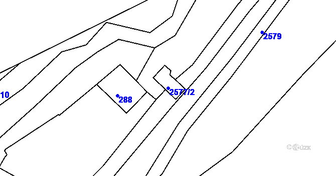 Parcela st. 2577/2 v KÚ Zruč nad Sázavou, Katastrální mapa
