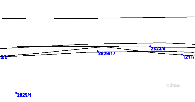 Parcela st. 2829/17 v KÚ Zruč nad Sázavou, Katastrální mapa