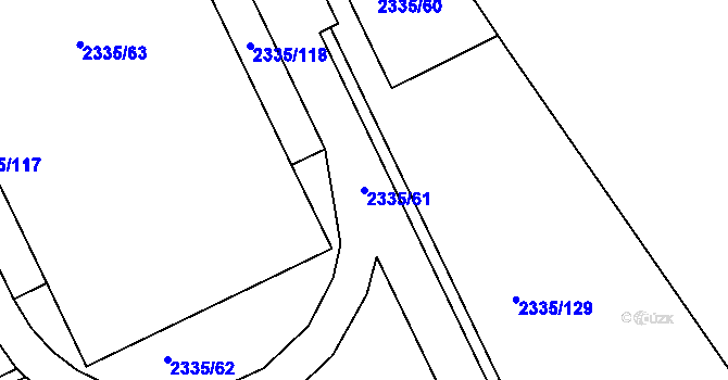 Parcela st. 2335/61 v KÚ Zruč nad Sázavou, Katastrální mapa