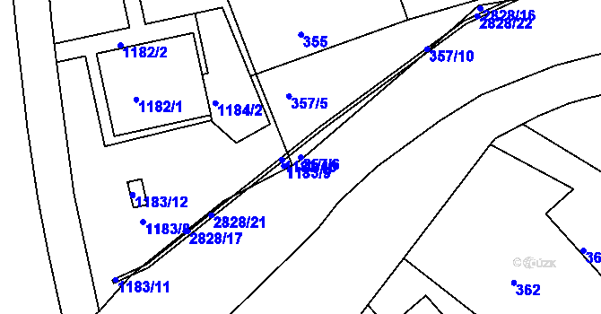 Parcela st. 357/6 v KÚ Zruč nad Sázavou, Katastrální mapa