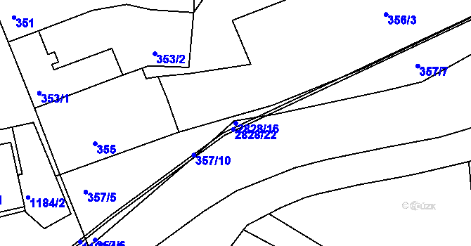 Parcela st. 2828/16 v KÚ Zruč nad Sázavou, Katastrální mapa