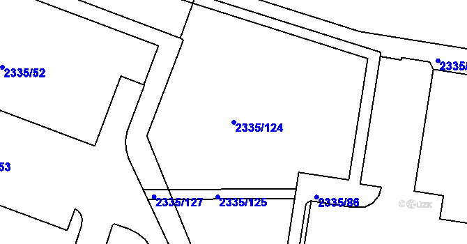 Parcela st. 2335/124 v KÚ Zruč nad Sázavou, Katastrální mapa