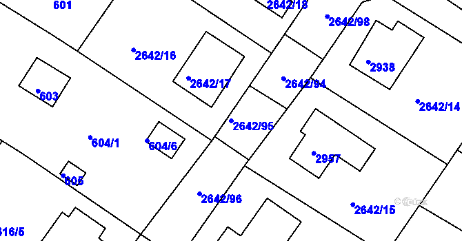 Parcela st. 2642/95 v KÚ Zruč nad Sázavou, Katastrální mapa