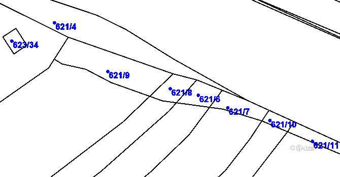 Parcela st. 621/8 v KÚ Zruč nad Sázavou, Katastrální mapa